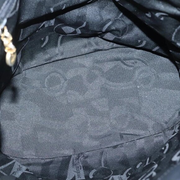 Salvatore Ferragamo Vala Shoulder Bag Canvas Black Gold Auth - Picture 13 of 16